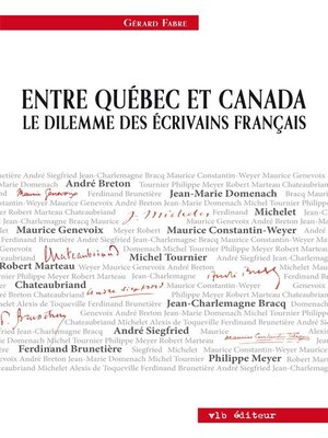 cover image of Entre Québec et Canada